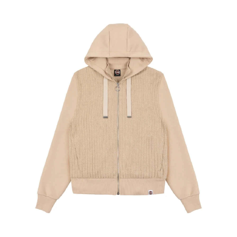 Colmar Beige Sweater met Rits en Capuchon Beige Dames