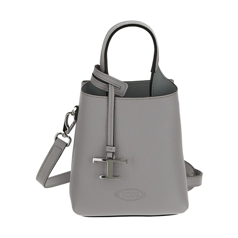 TOD'S Leren Mini Tas Gray Dames