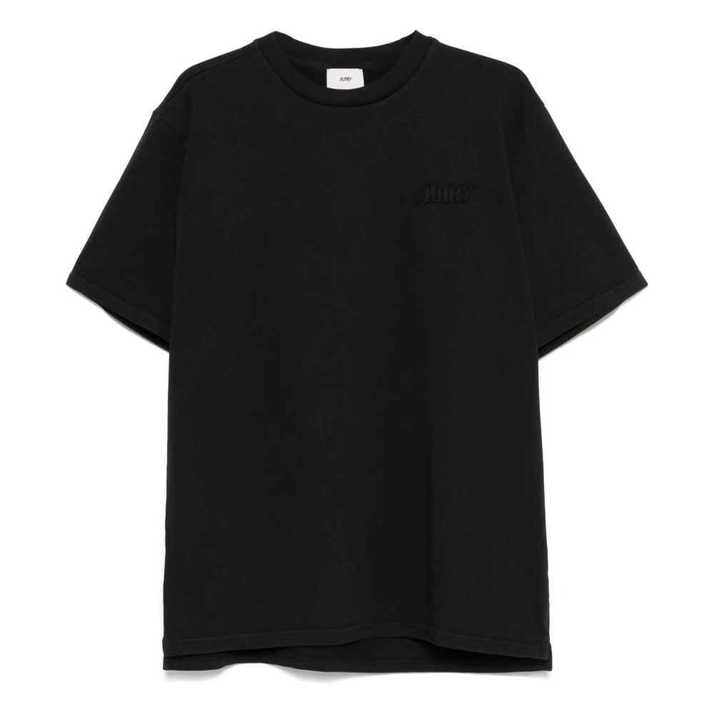 Autry Zwart Crew Neck Logo Patch T-shirt Black Heren