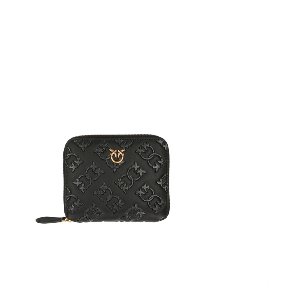 pinko Vierkante ritsportemonnee Love Birds Black Dames