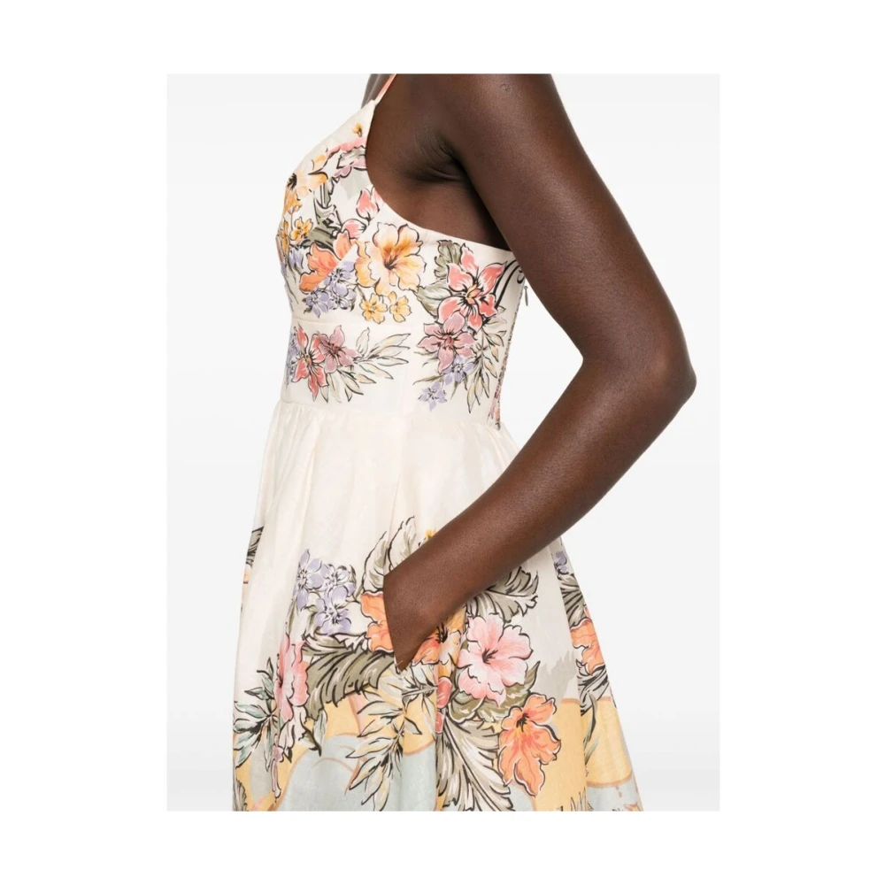 Zimmermann Beige Jurk met Rits en Zakken Multicolor Dames