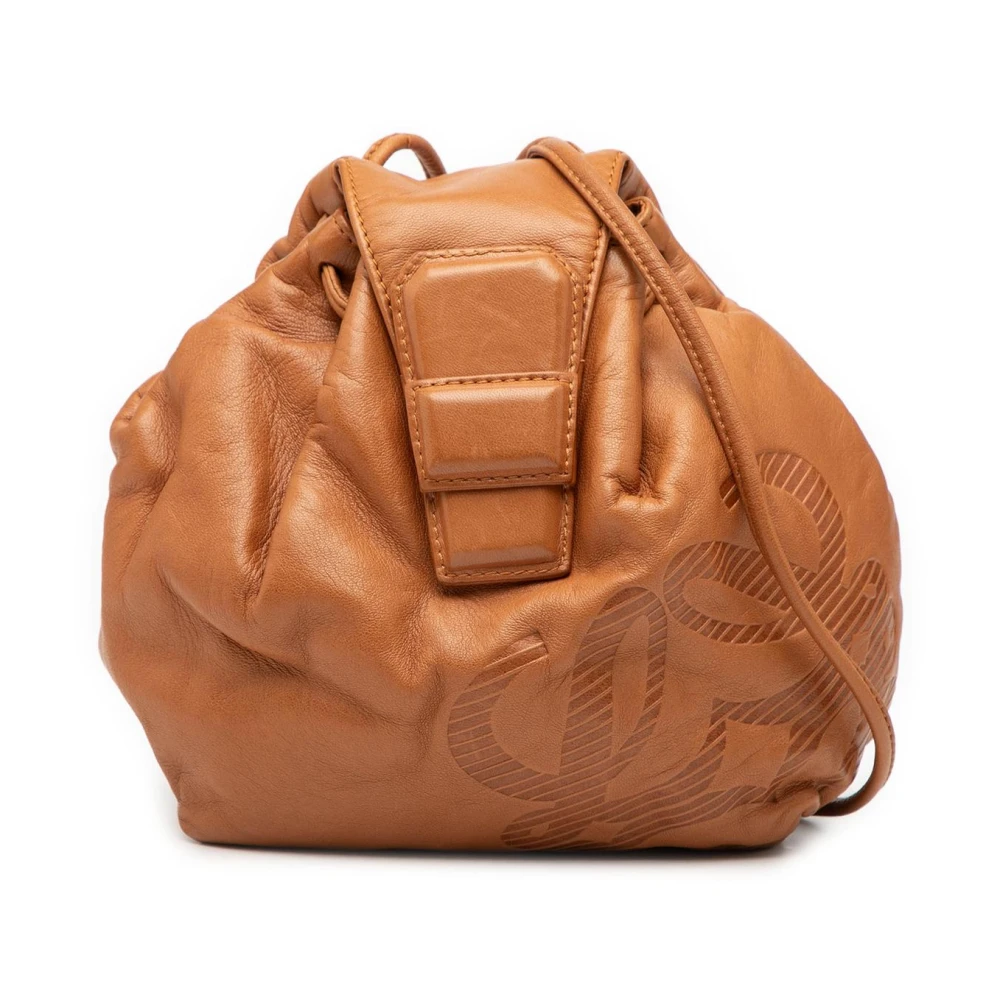 Loewe Pre-Owned Women's Brown Pre-Owned Leather Drawstring Pouch
