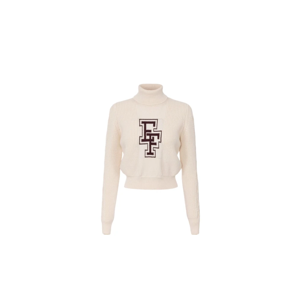 Elisabetta Franchi Stijlvolle Gebreide Top Beige Dames