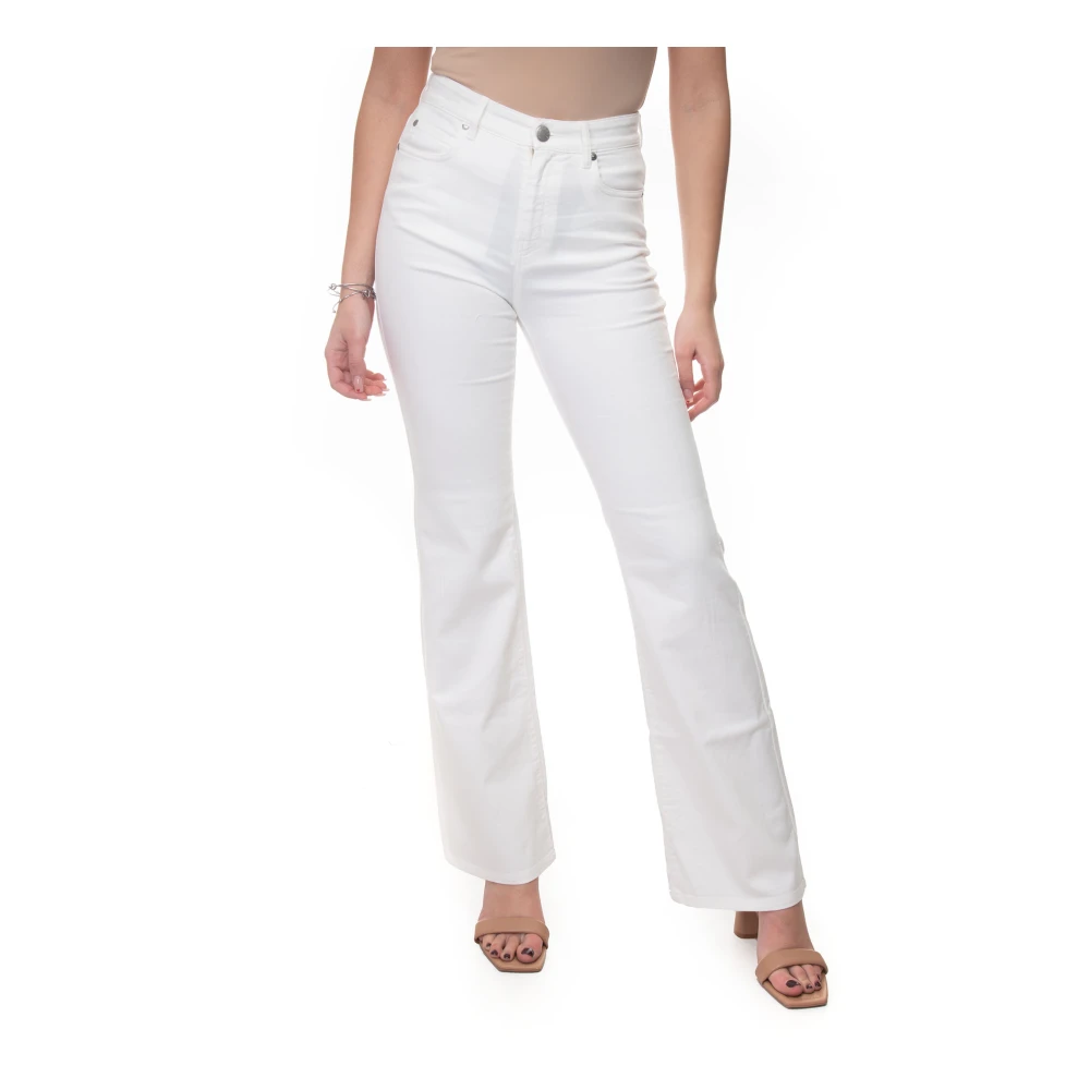 Max Mara Weekend Hoge Taille Flared Denim Jeans White Dames