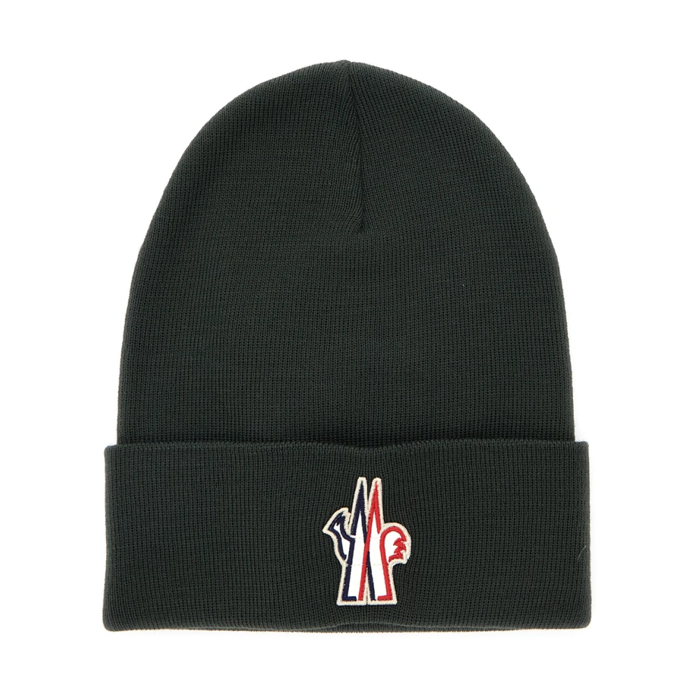 Moncler , Accessories, Male, Green, One Size, Turn-Up Brim Beanie
