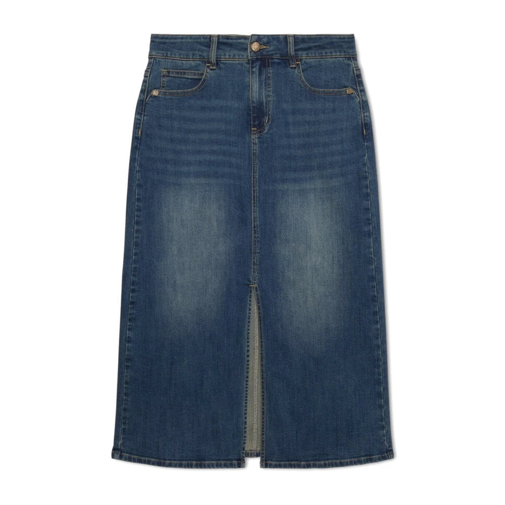 Elena Mirò Minirok van denim met splitten Blue Dames