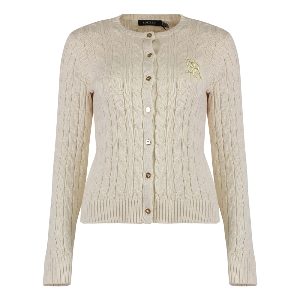 Ralph Lauren Kabelgebreide vest White Dames