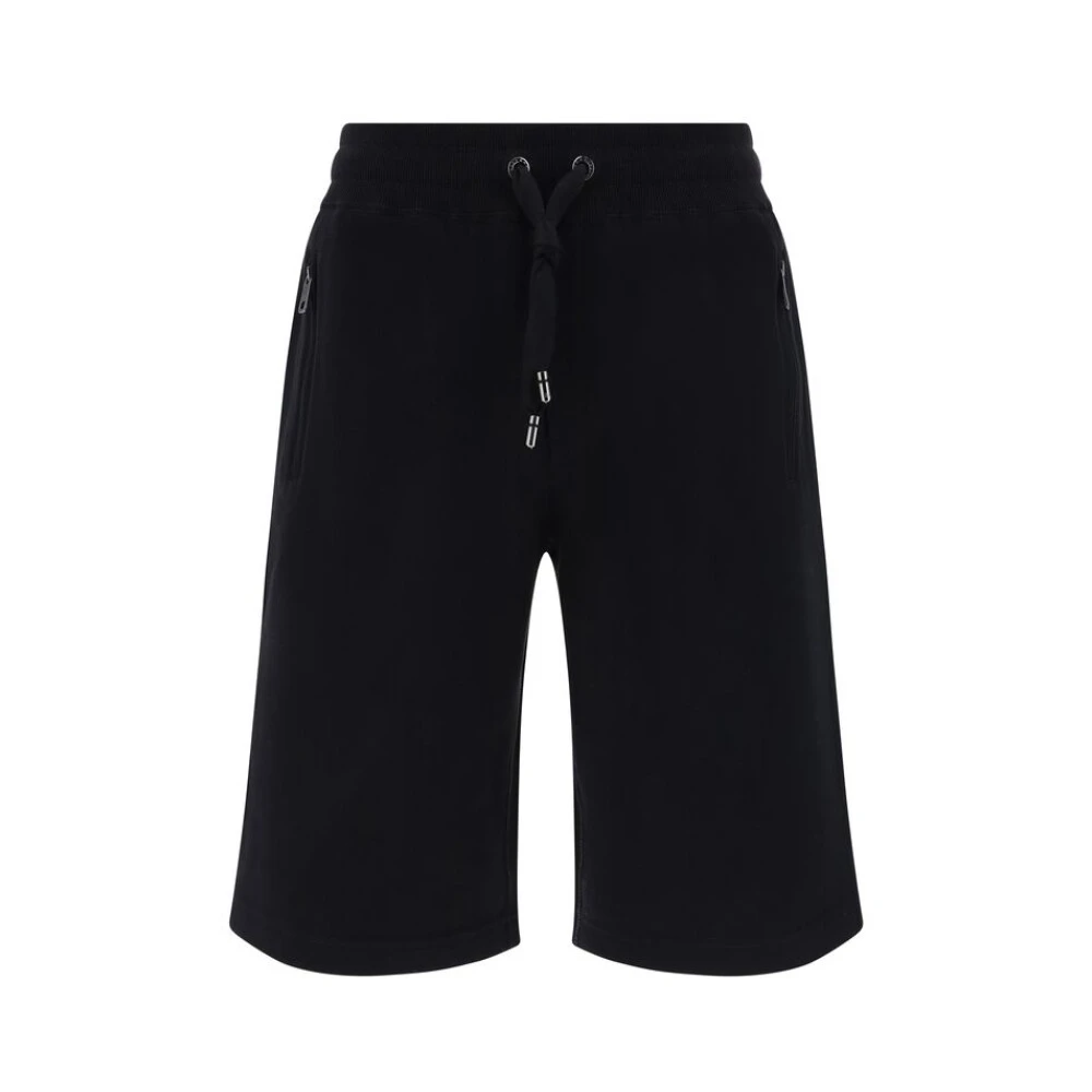 Dolce & Gabbana Men's Black Jogging Shorts With Logo Tag