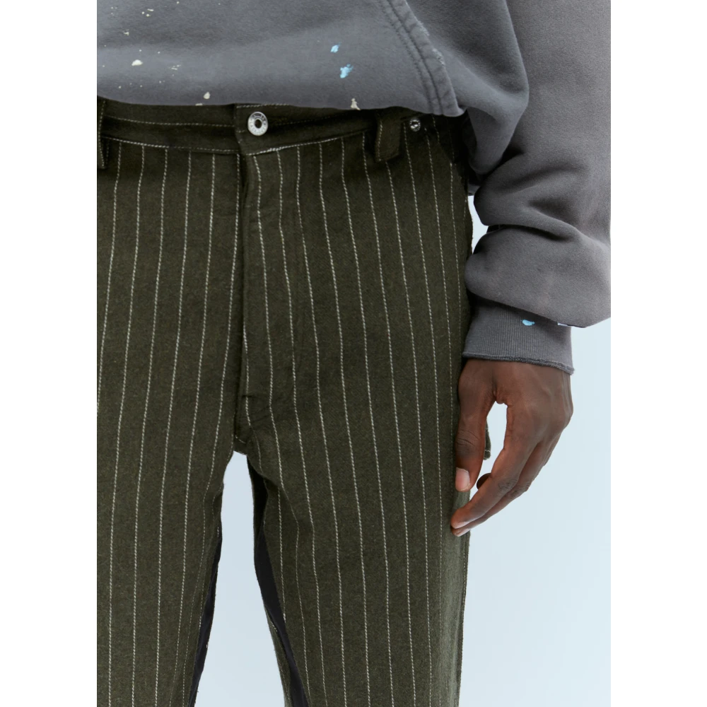 Gallery Dept. Wollen Pinstripe Broek met Contrastpanelen Green Heren