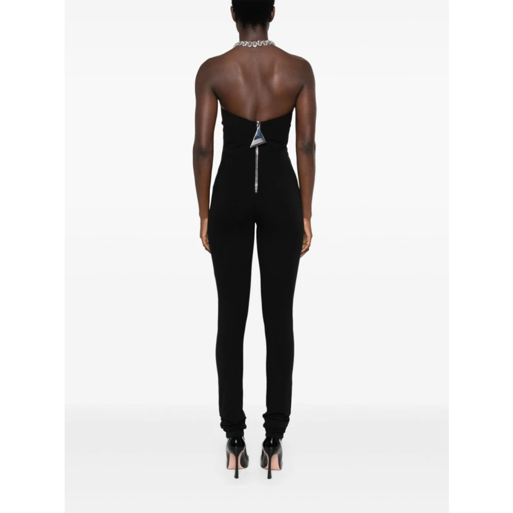 The Attico Zwarte Strapless Skinny Cut Broek Black Dames