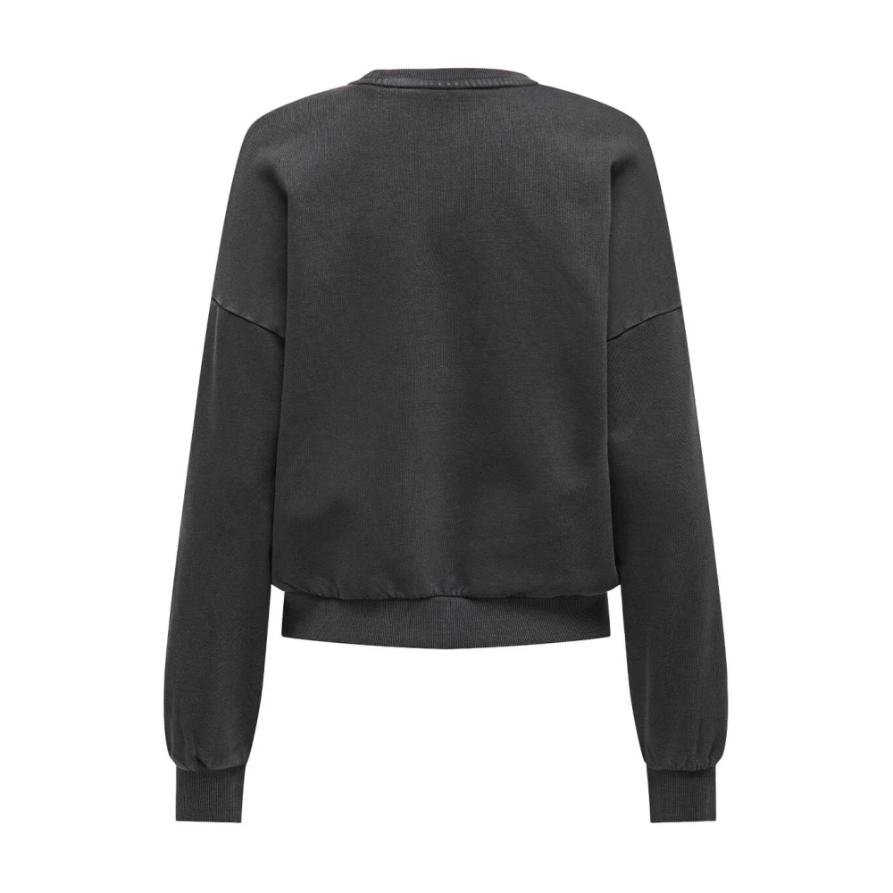 Only Leopard Print Sweatshirt Gray Dames