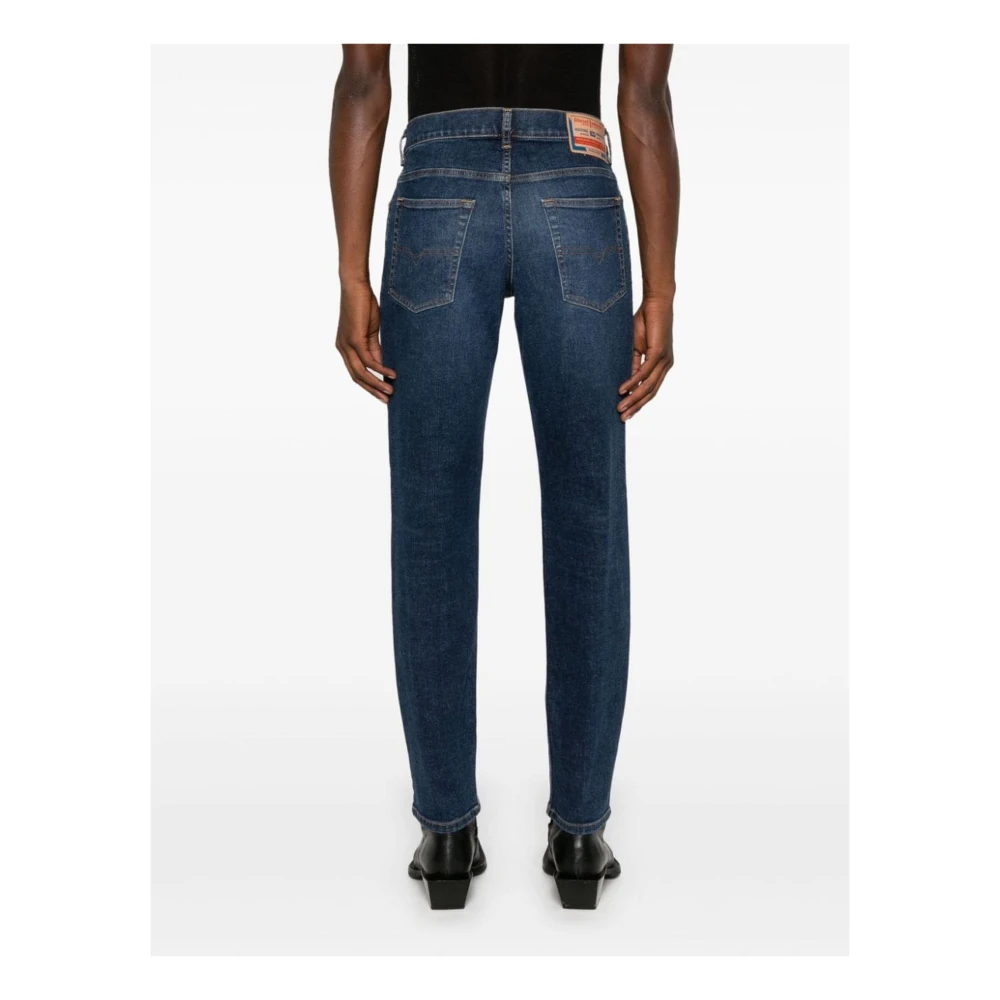 Diesel Blauwe Tapered Denim Jeans Blue Heren