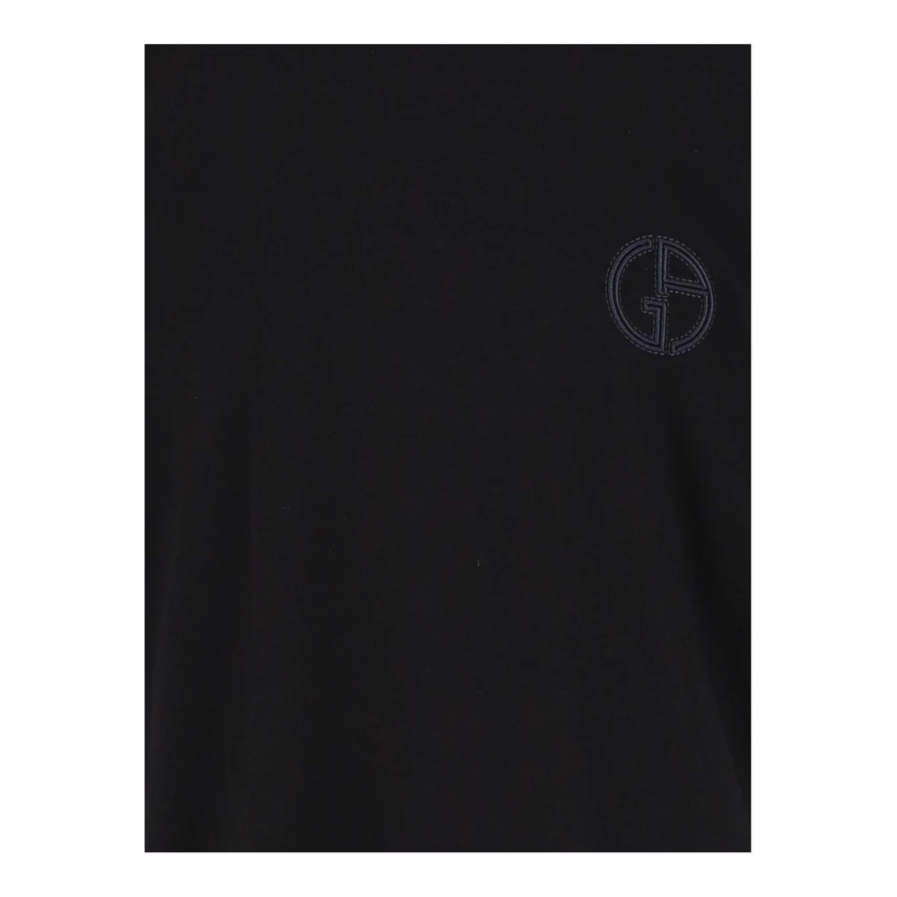 Giorgio Armani Katoenen T-shirt met Logodetail Black Heren