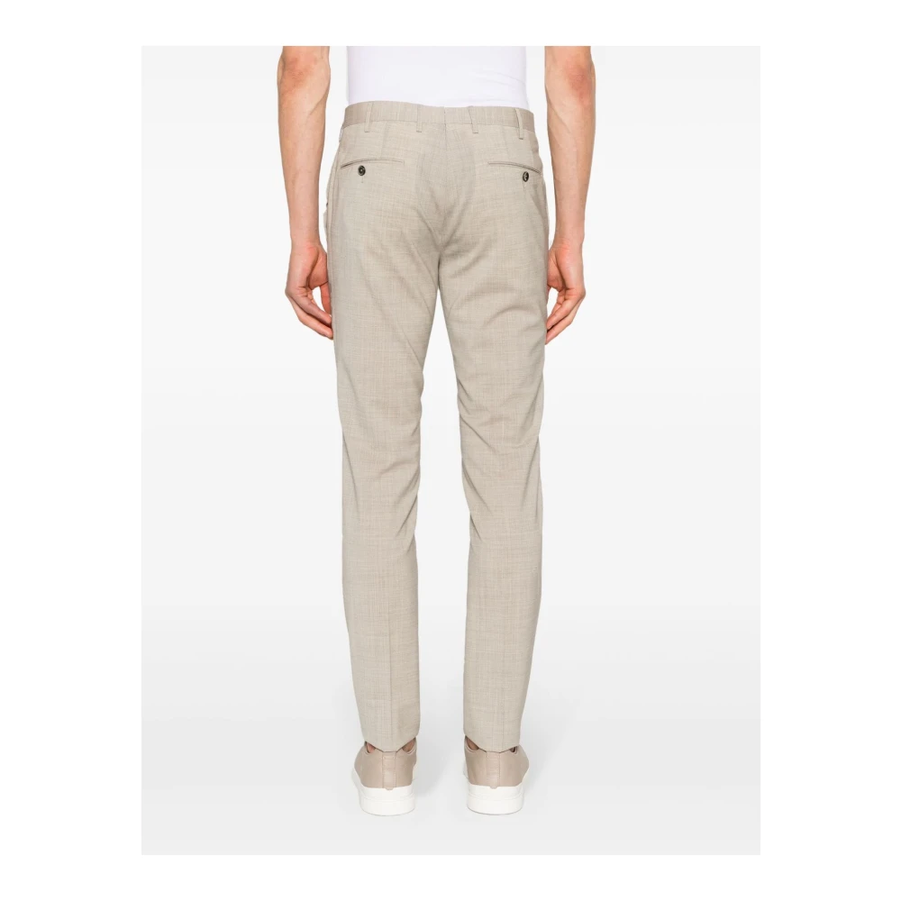 PT Torino Beige Wol Maatwerk Broek Slim Fit Beige Heren