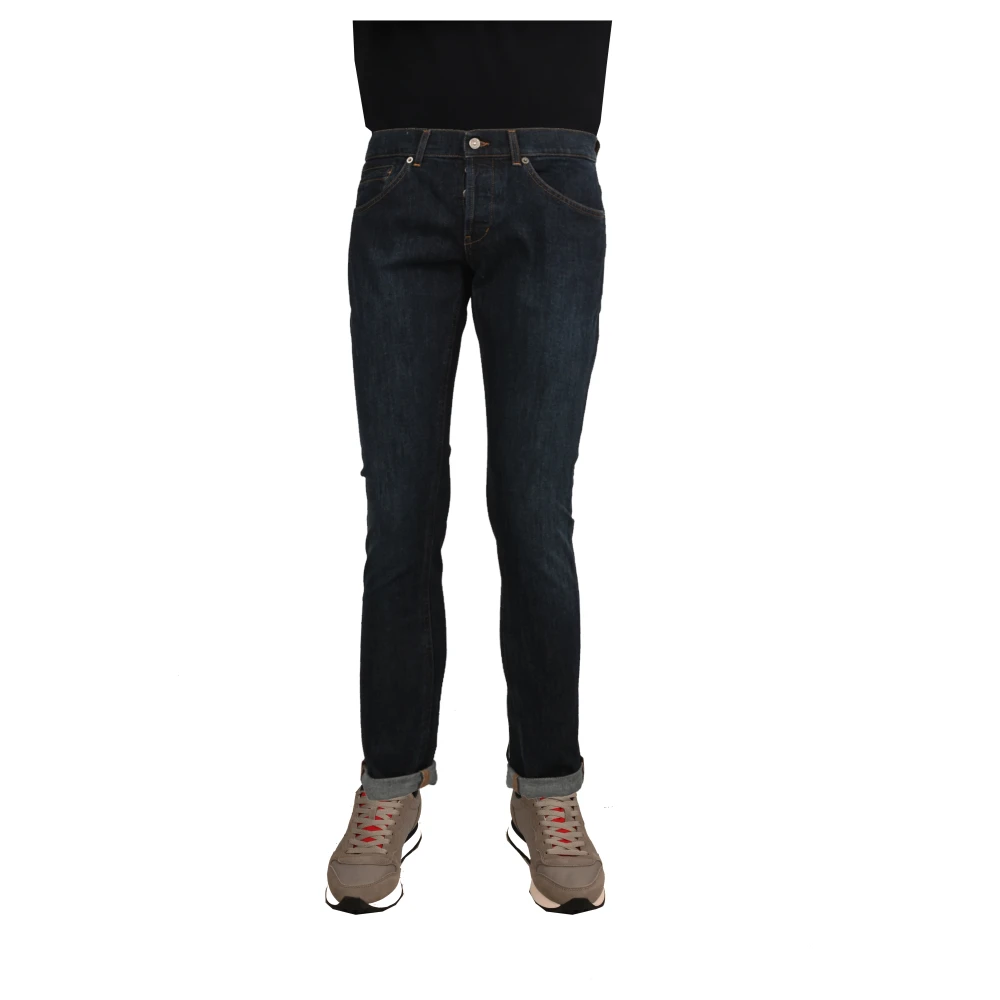 Dondup Skinny Fit Katoenen Jeans Made in Italy Blue Heren