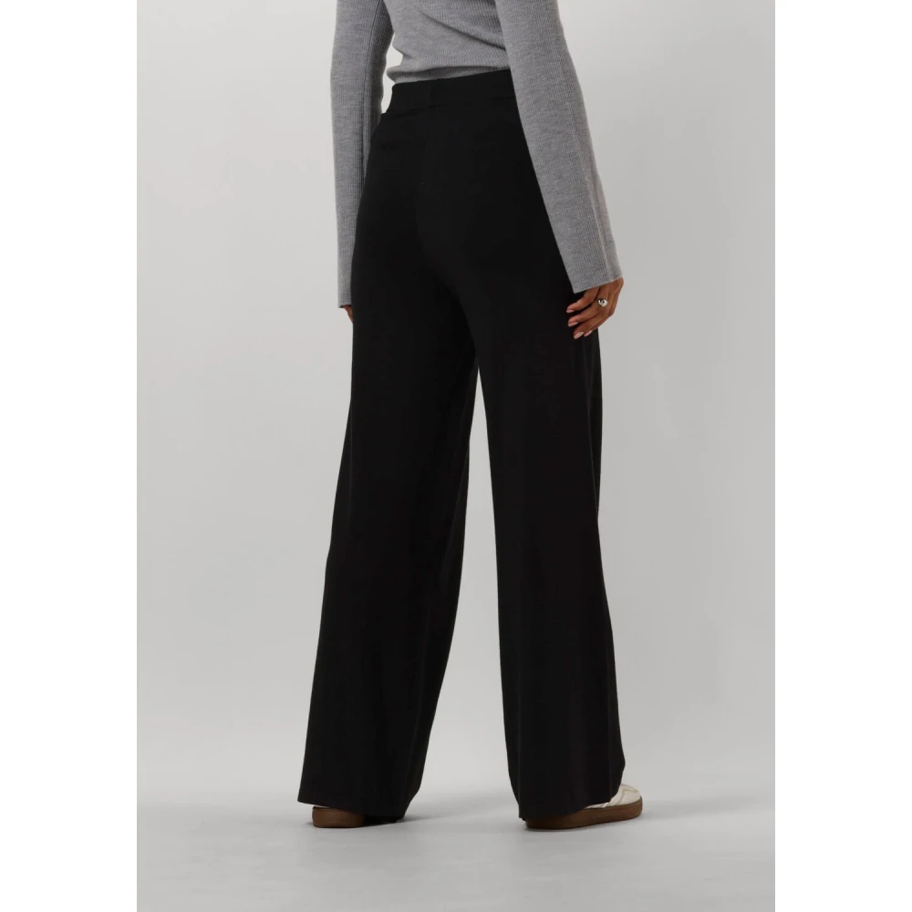 My Essential Wardrobe Wijde Pijp Gebreide Broek Black Dames