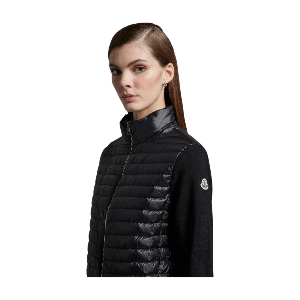 Moncler Gewatteerde wollen vestjas zwart Black Dames