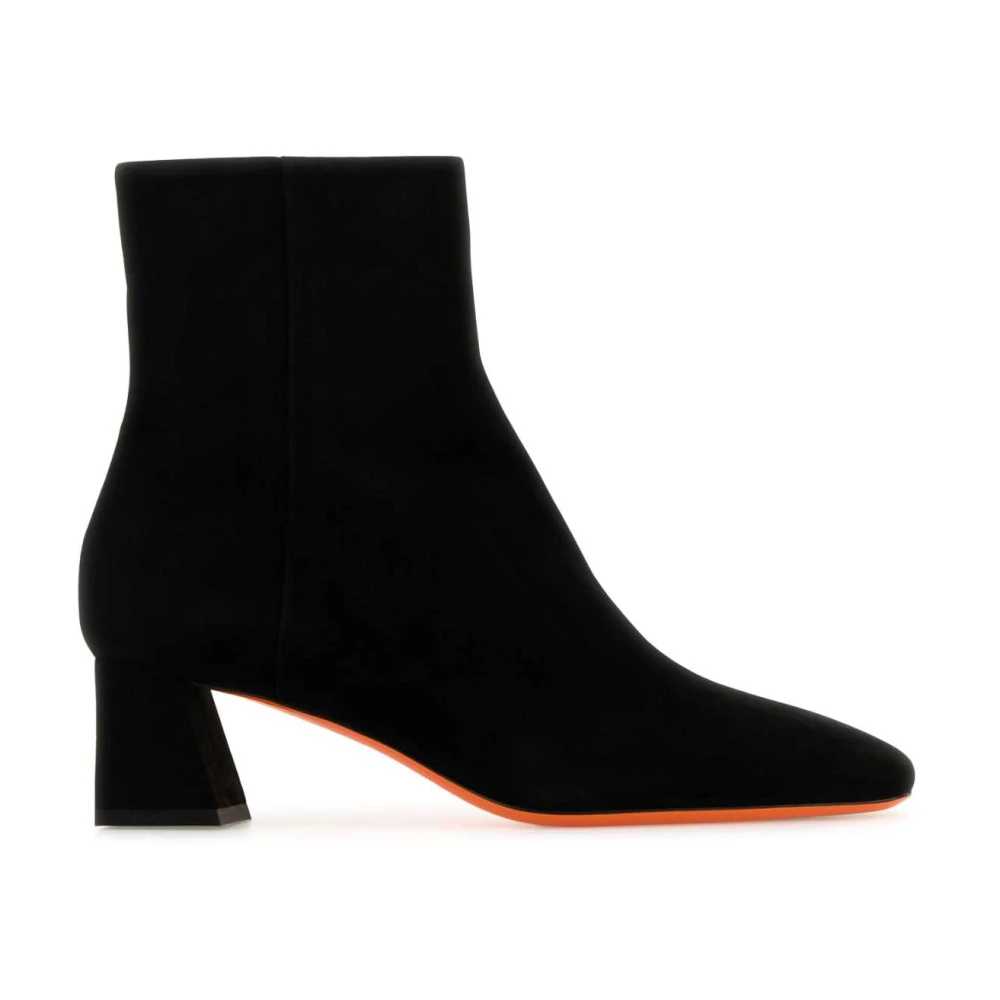Santoni Women's Black Suede Marta Ankle Boots