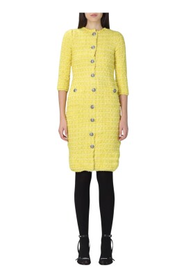 yellow-tweed-knit-dress