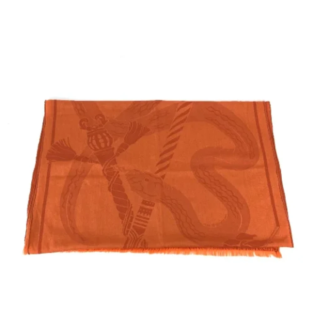 Hermès Vintage Pre-owned Fabric scarves Orange Dames