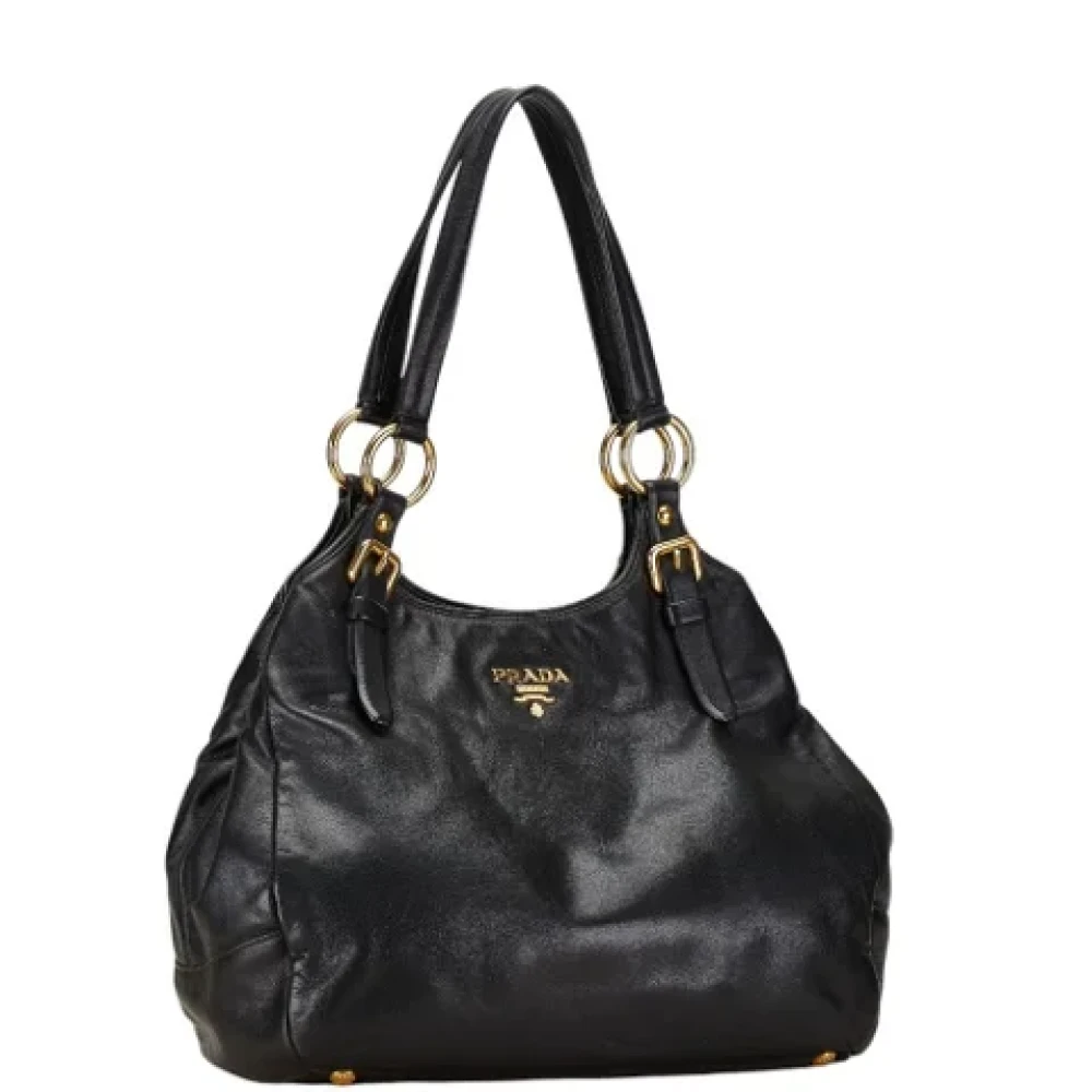 Prada Vintage Pre-owned Leather prada-bags Black Dames