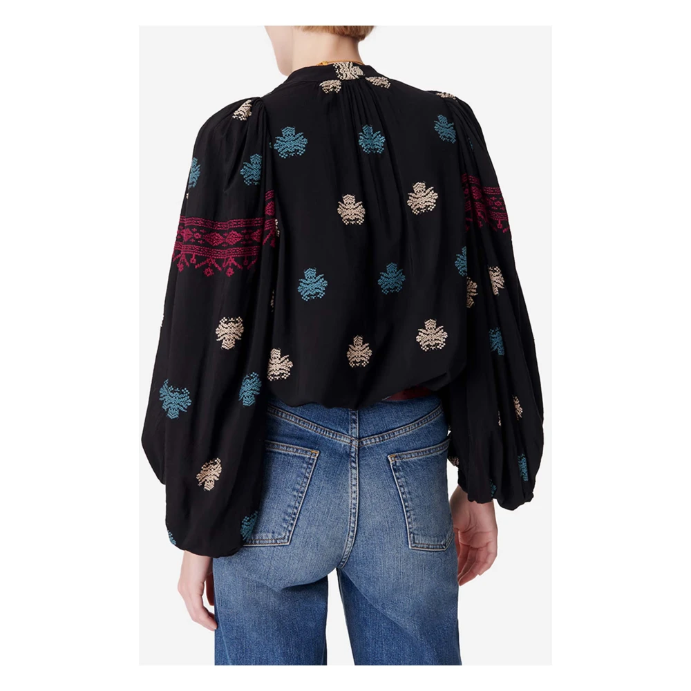 Vanessa Bruno Zwarte Pofmouw Blouse Black Dames