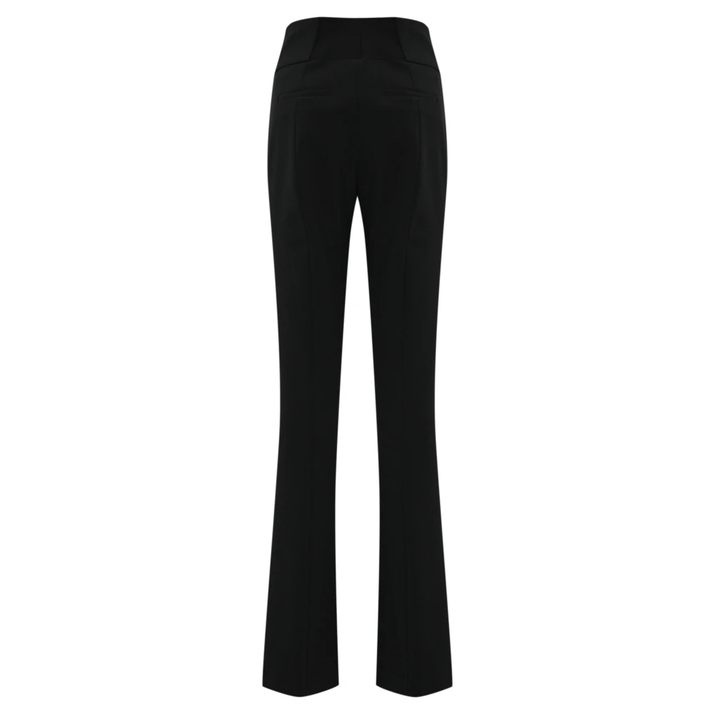Blugirl Zwarte Bloemen Geborduurde Hoge Taille Broek Black Dames