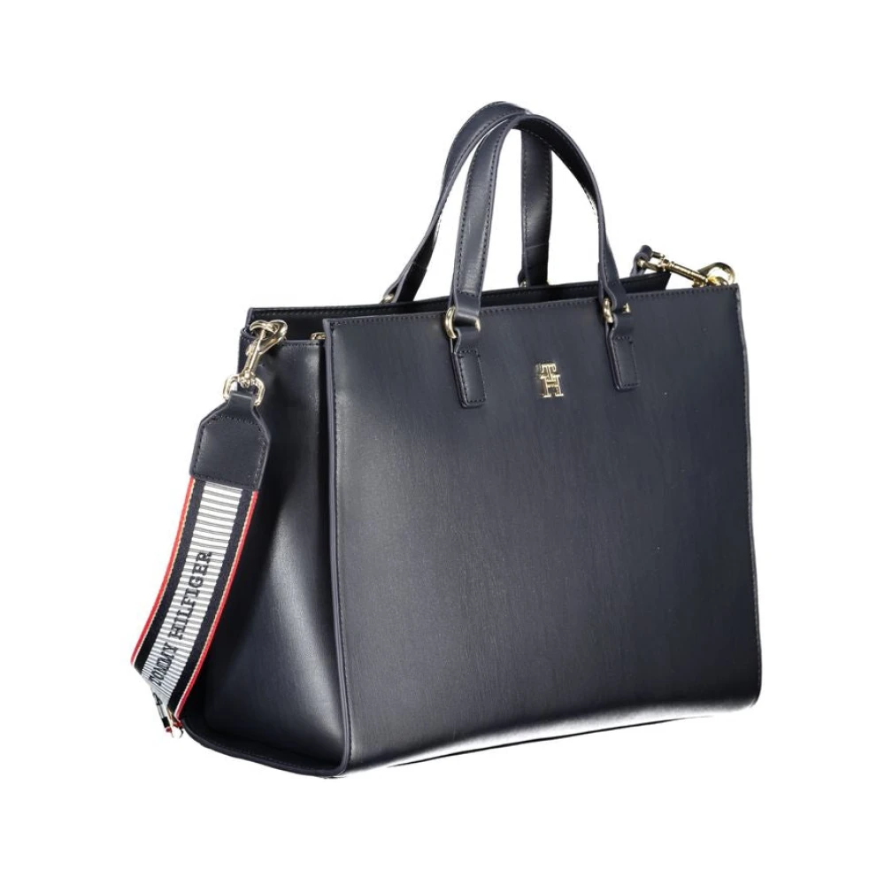 Tommy Hilfiger Blauwe Polyethyleen Handtas met Verstelbare Schouderband Blue Dames