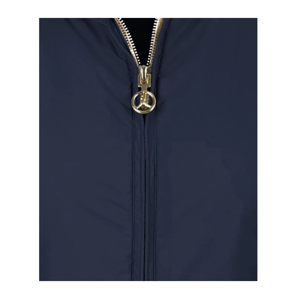 People of Shibuya Blauwe Nylon Rits Vest met Zakken Blue Dames