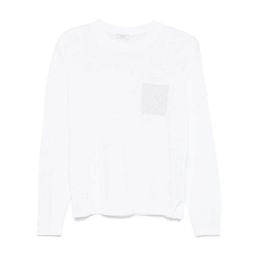 PESERICO Witte Crew Neck Sweater White Dames