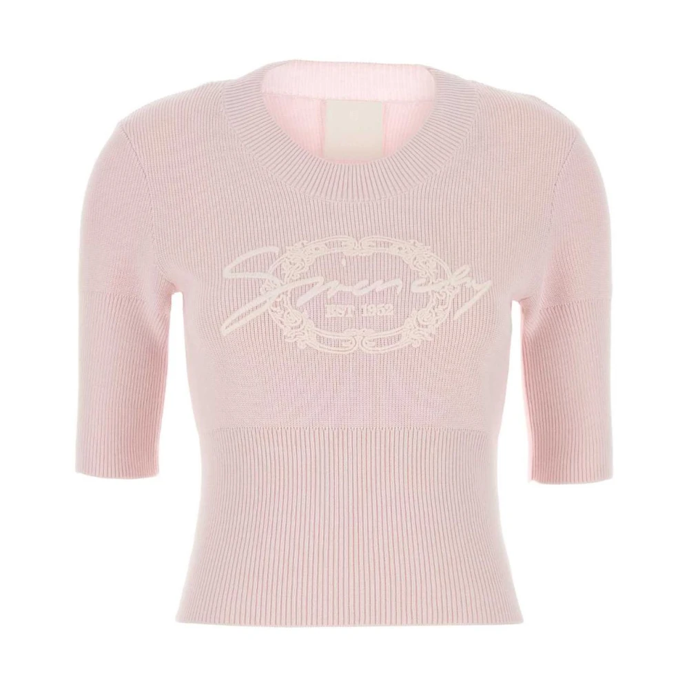Givenchy Poederroze Top met Ronde Hals Pink Dames