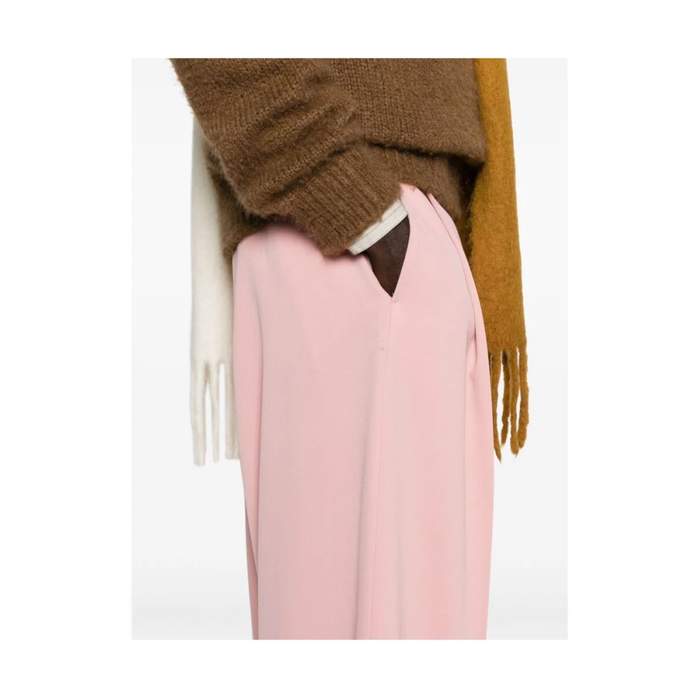 Dries Van Noten Blush Pink Wol Wijde Pijp Broek Pink Heren