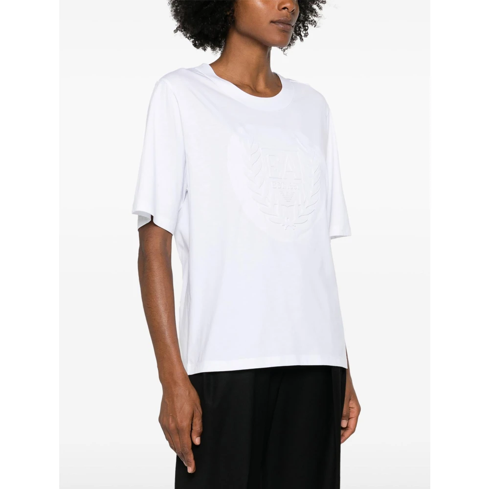 Emporio Armani Geborduurde Logo T-shirts en Polo's White Dames
