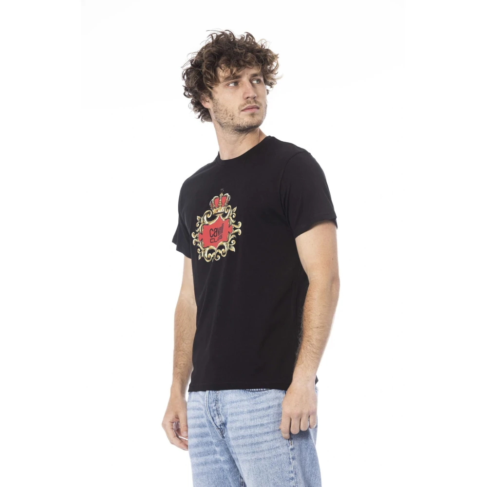 Cavalli Class Logo Print Korte Mouw T-shirt Black Heren