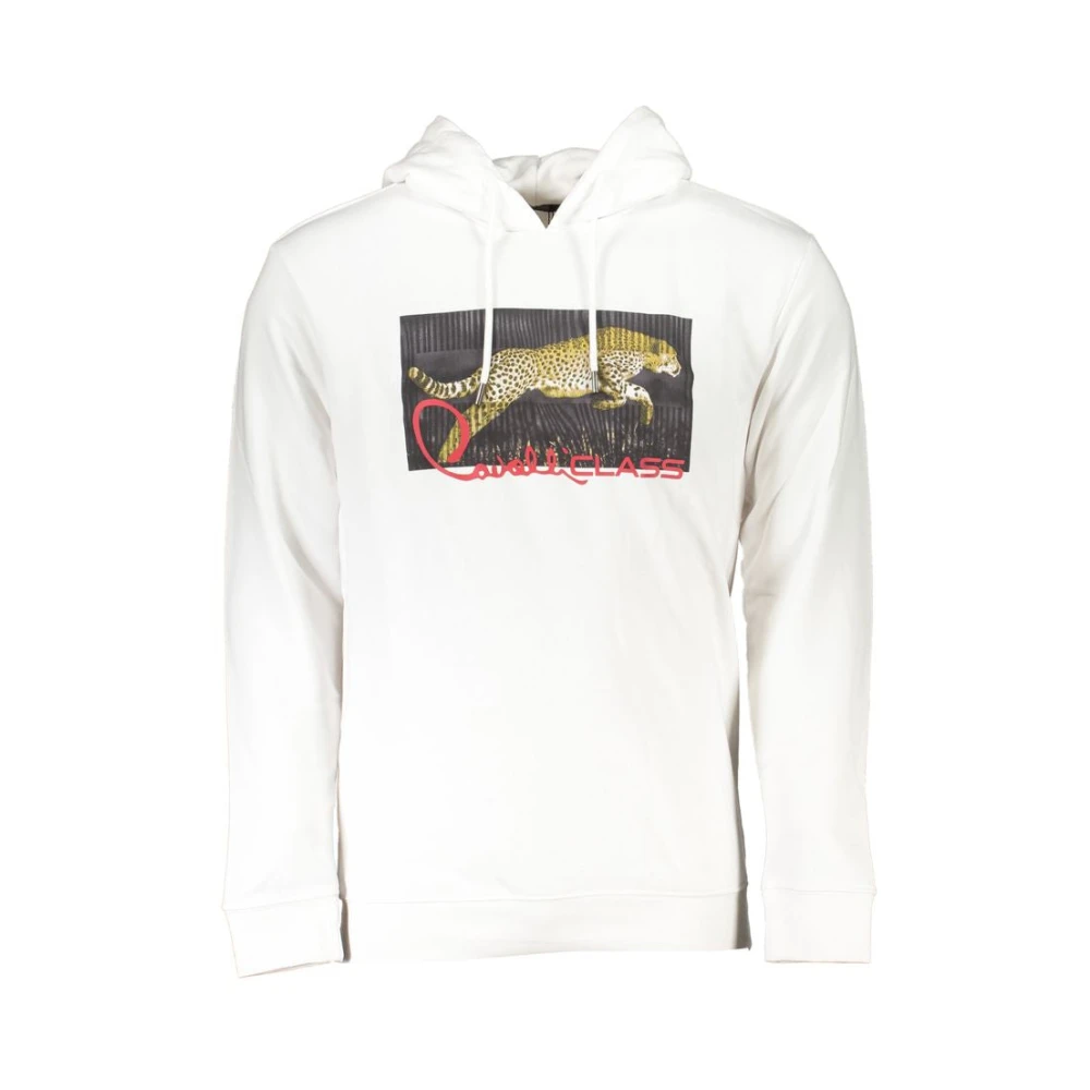 Cavalli Class Wit sweatshirt met exclusieve print White Heren
