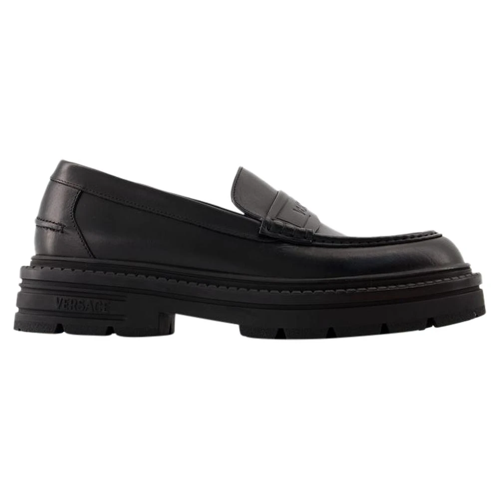 Versace Zwarte leren Chunky Sole Loafers
