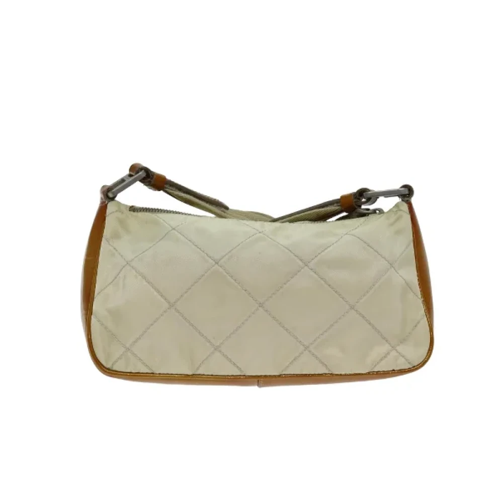 Prada Vintage Pre-owned Nylon prada-bags Beige Dames