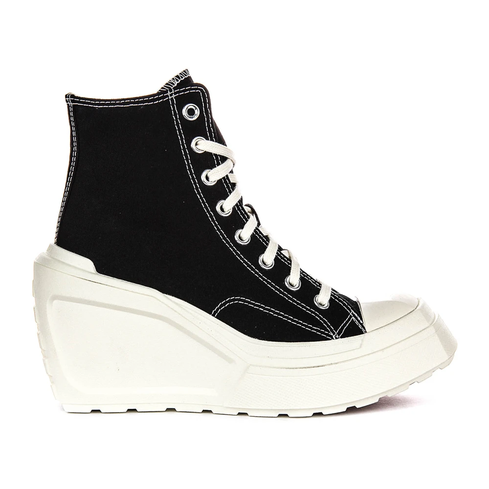 Converse Women's Black Wedges, 4 1/2 Uk, White Wedge Trainers