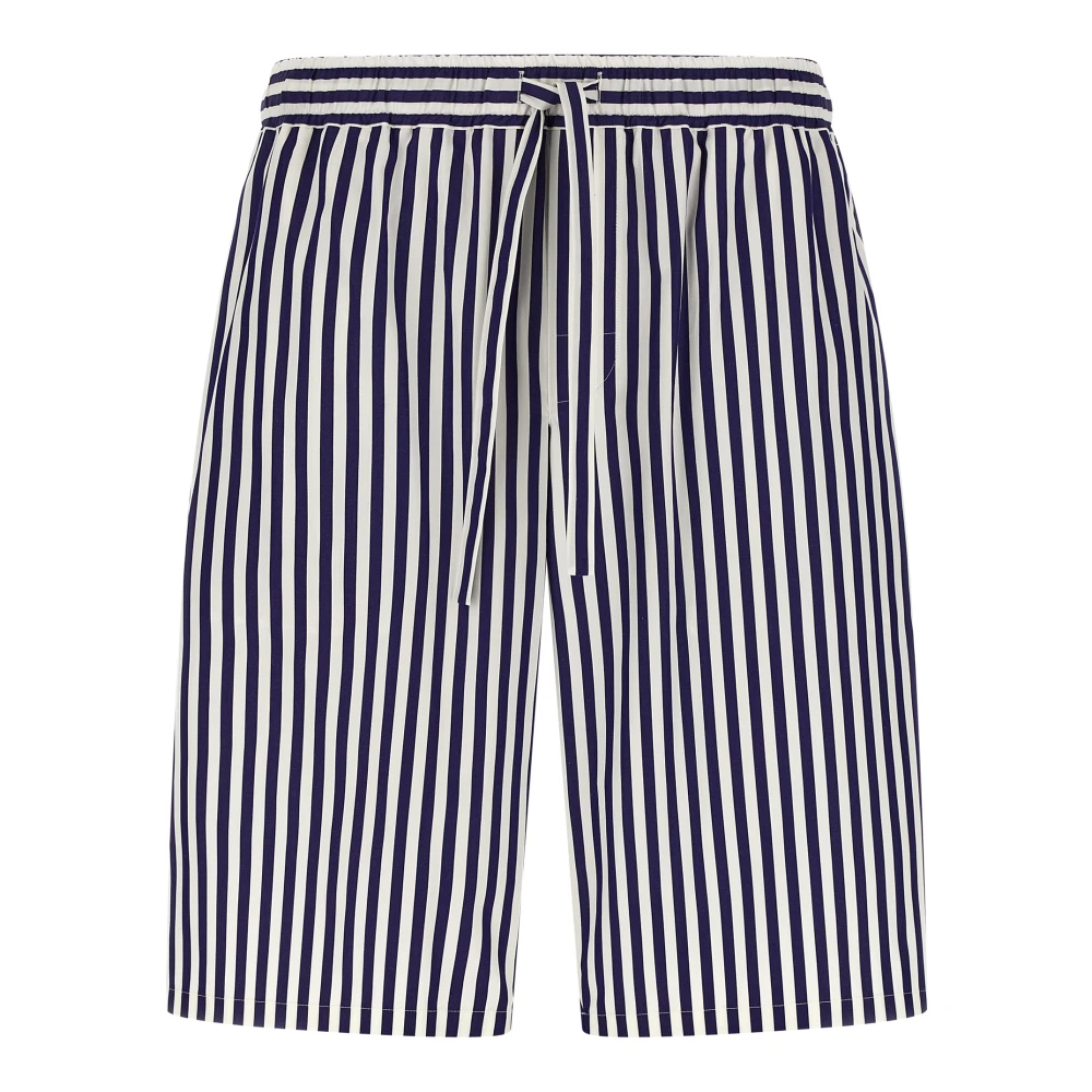 Dolce & Gabbana Men's Blue Striped Poplin Bermuda Shorts