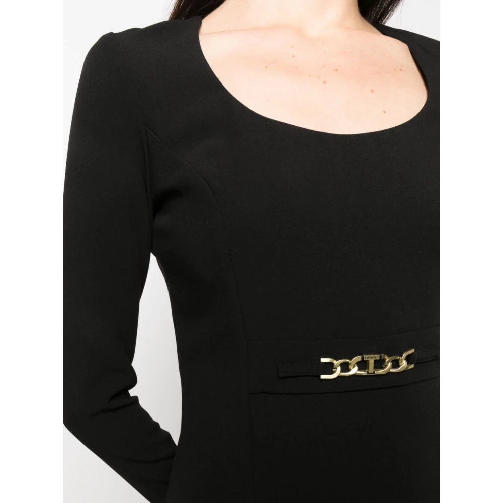 Twinset Zwarte Jurk voor Dames Aw23 Black Dames
