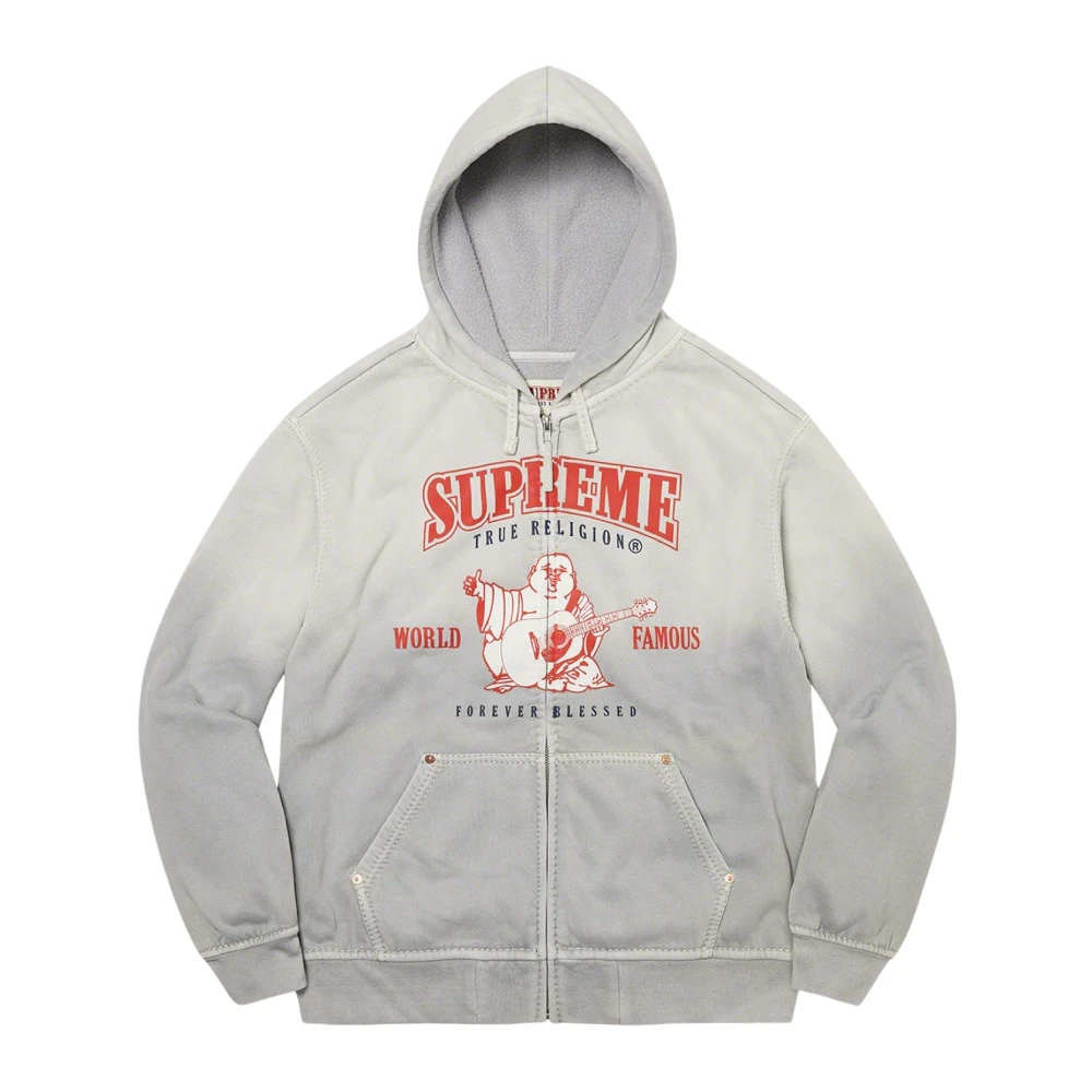 Supreme Beperkte oplage rits hoodie lichtgrijs Gray Heren