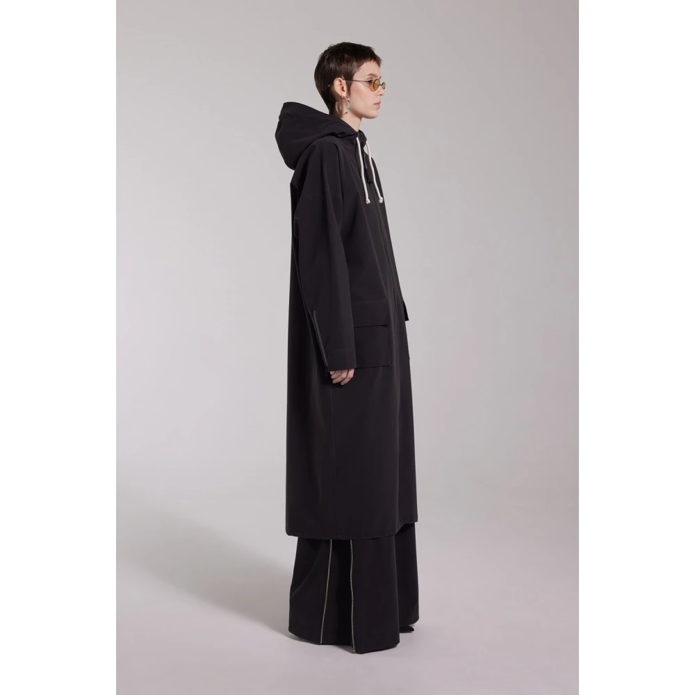 Stutterheim Mat Lang Regenjas met Aqua Guard Rits Black Dames