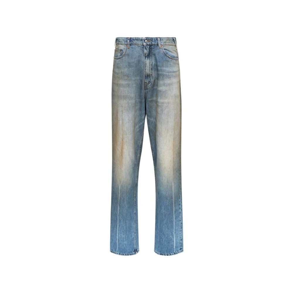 Mm6 Maison Margiela Men's Blue Straight-Leg Jeans - Straight Fit Jeans - W32 - Jeans