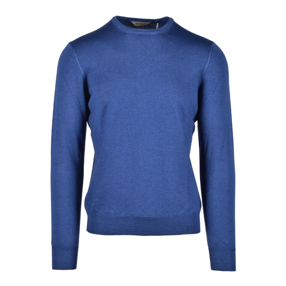 Gran Sasso Zuivere wollen trui Blue Heren