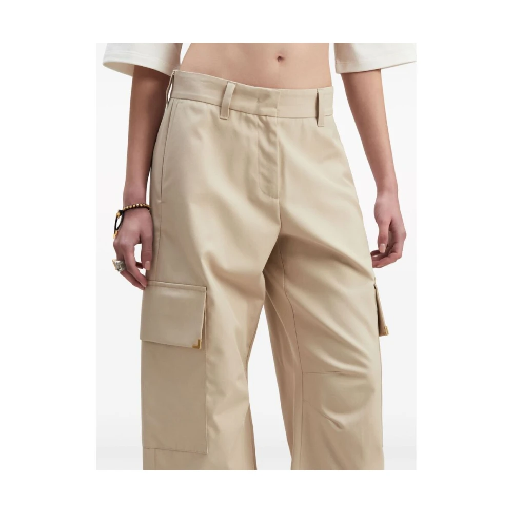 Palm Angels Tapered Trousers Beige Dames