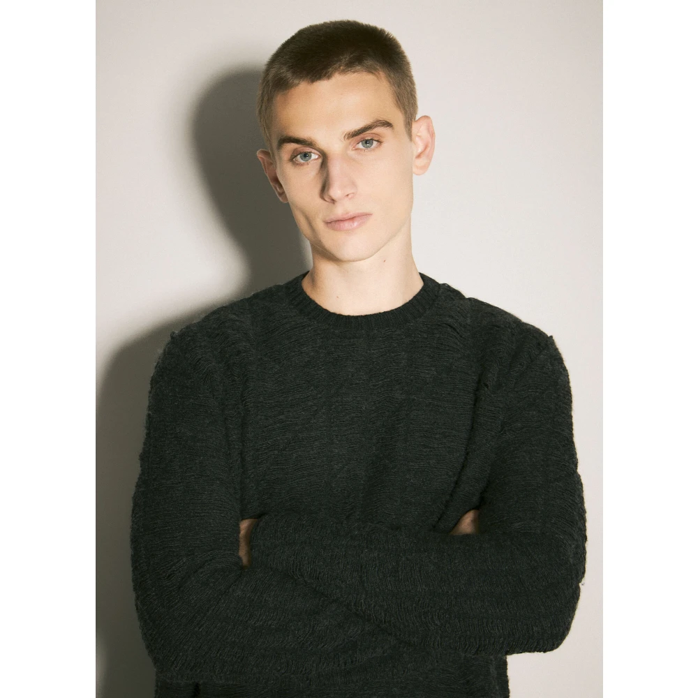 MM6 Maison Margiela Wolmix Crewneck Sweater Gray Heren