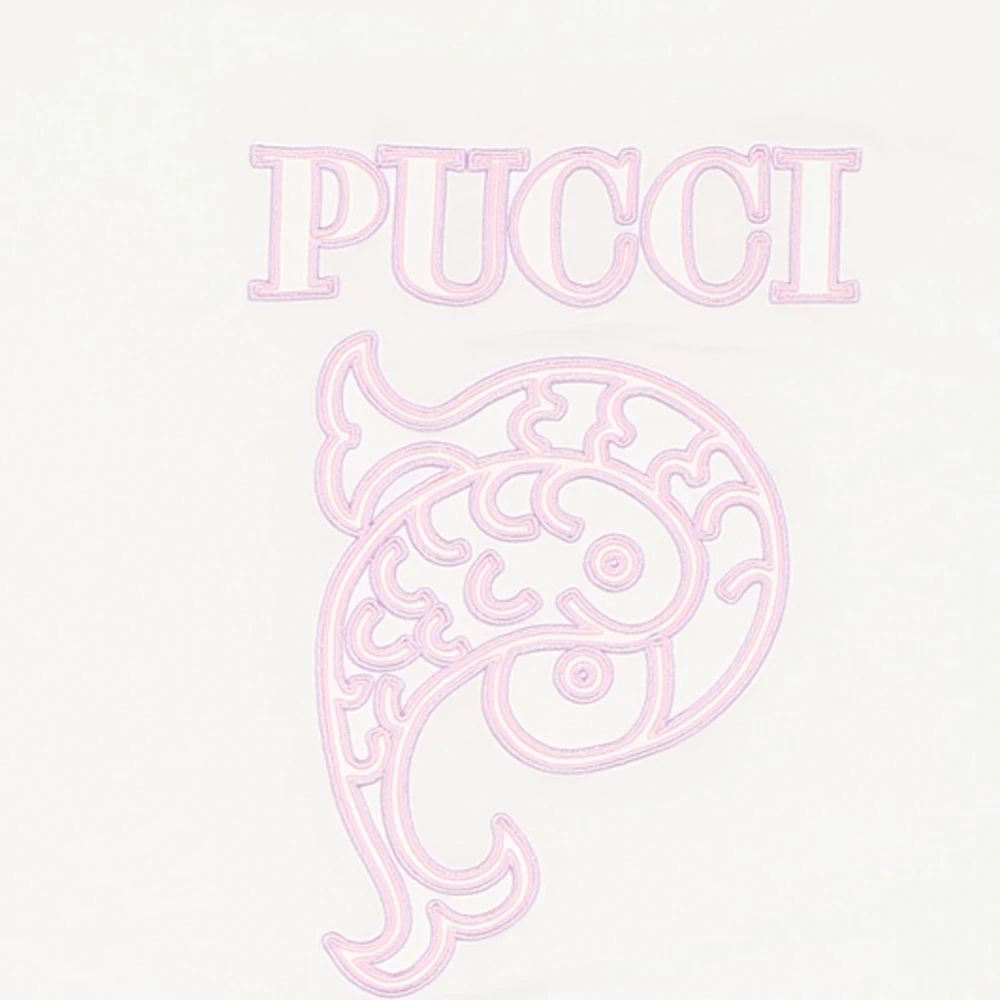 EMILIO PUCCI Gerimpeld wit deken met geborduurd logo White Unisex