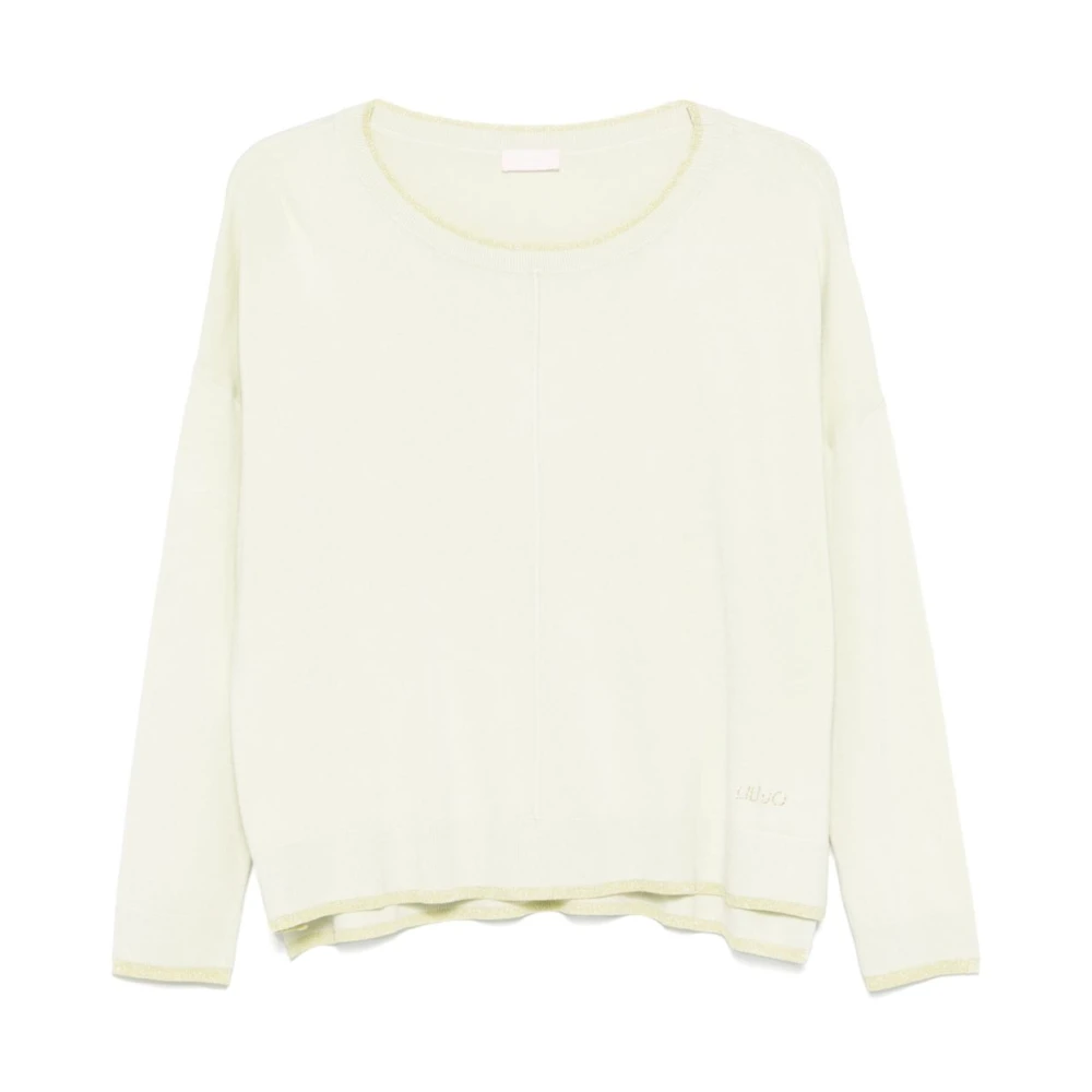 Liu Jo Groene Logo Trui Geribbelde Afwerking Green Dames