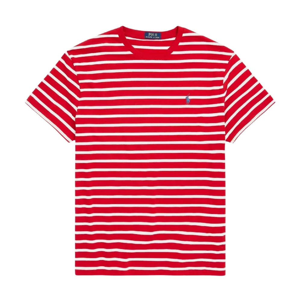 Ralph Lauren Rood gestreept Classic Fit t-shirt Red Heren