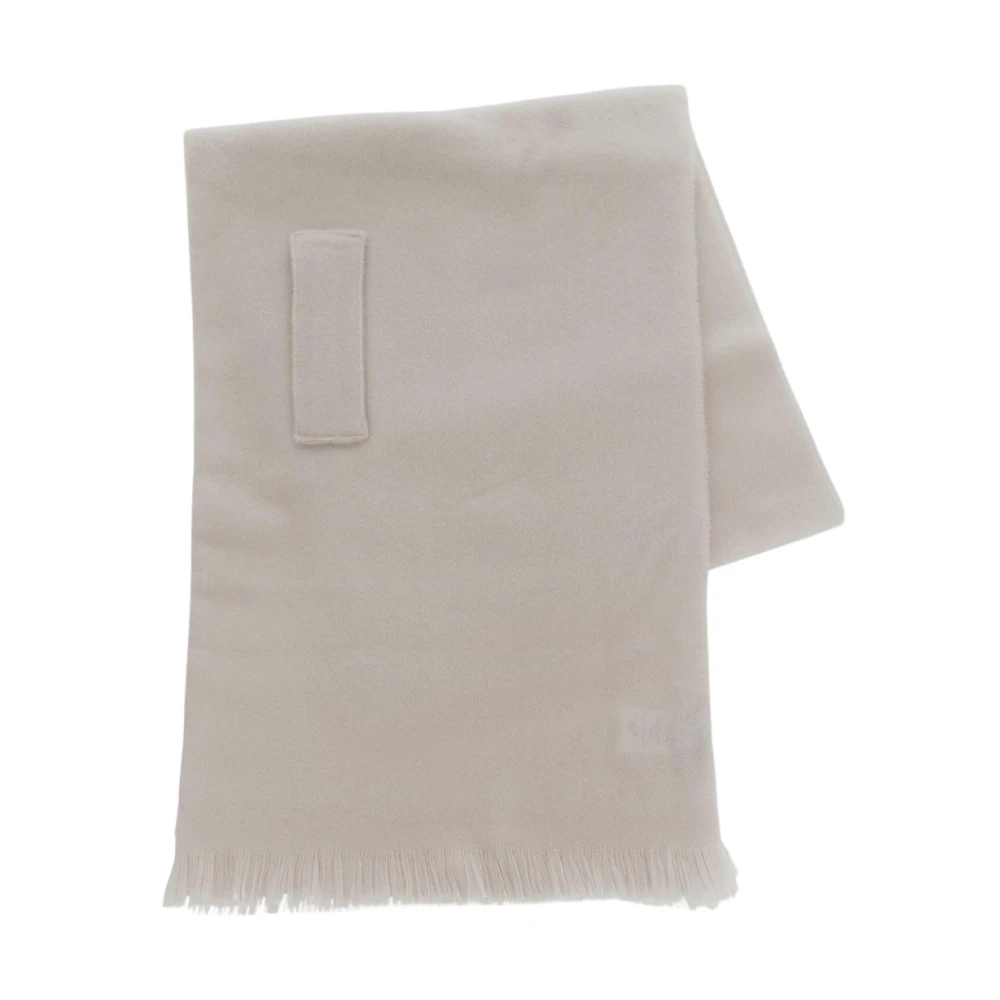 Gentryportofino Champagne Wol Fringed Sjaal Beige Dames